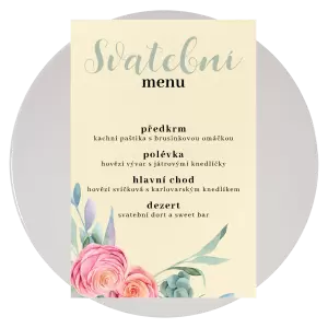 Papírové svatební menu RENATA