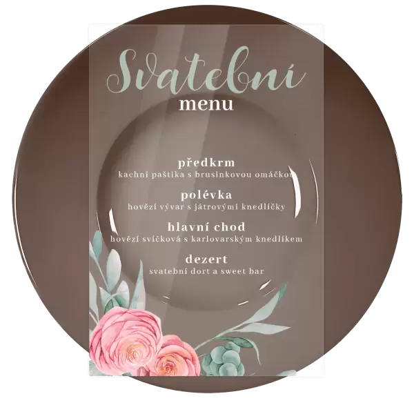 Plexi svatební menu RENATA