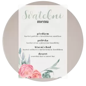 Plexi svatební menu RENATA