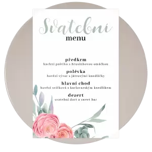 Plexi svatební menu RENATA