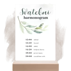 Papírový harmonogram ZITA