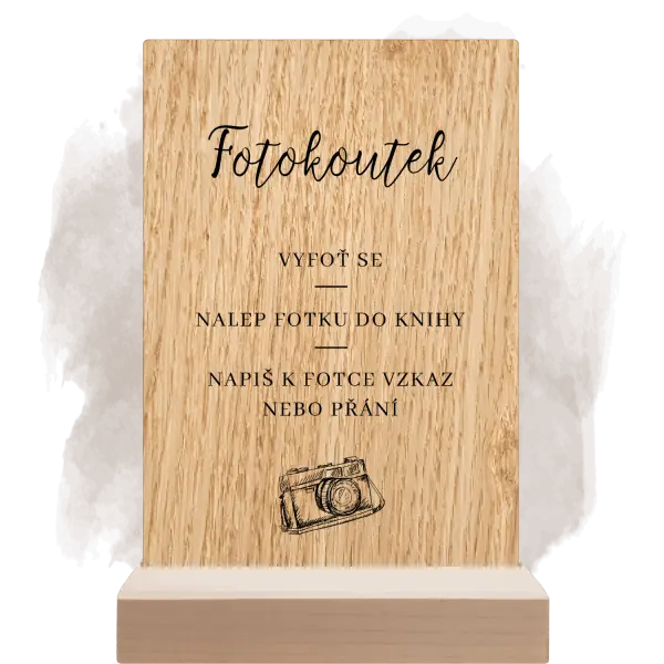 Dřevěná cedulka Fotokoutek