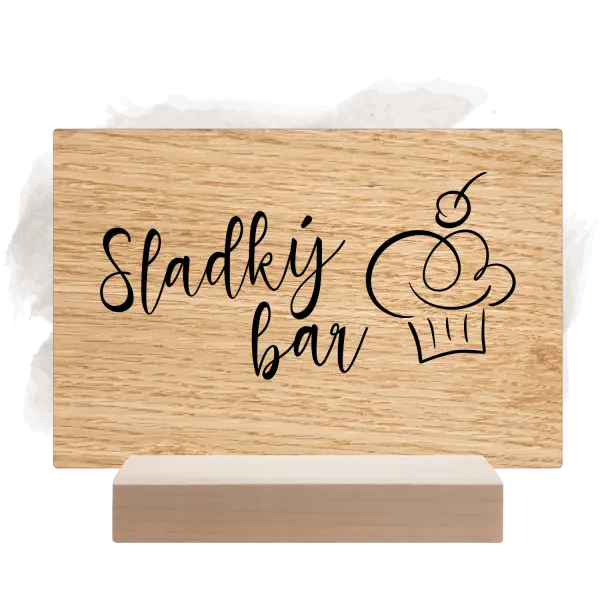 Dřevěná cedulka Sladký bar