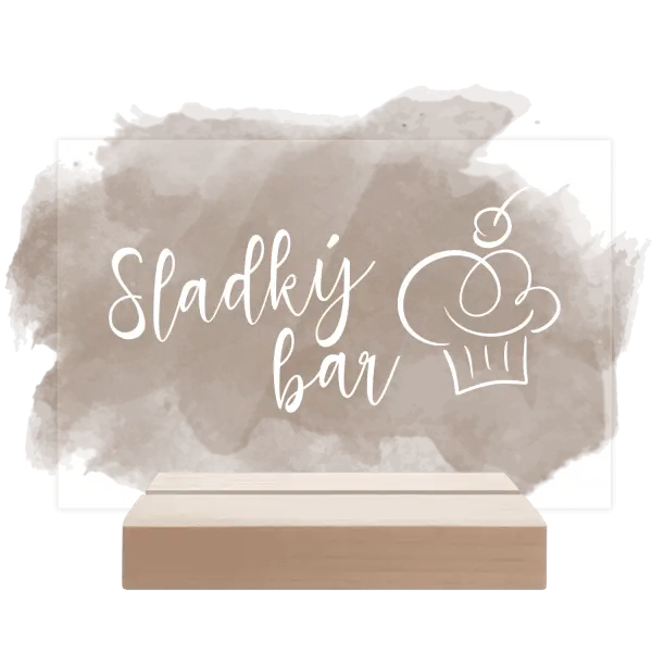 Plexi cedulka Sladký bar