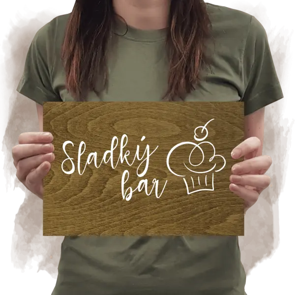 Překližková cedulka Sladký bar