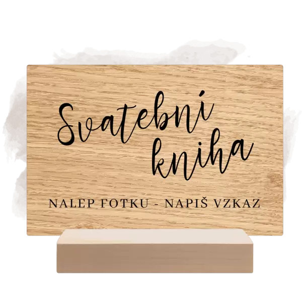 Dřevěná cedulka Svatební kniha