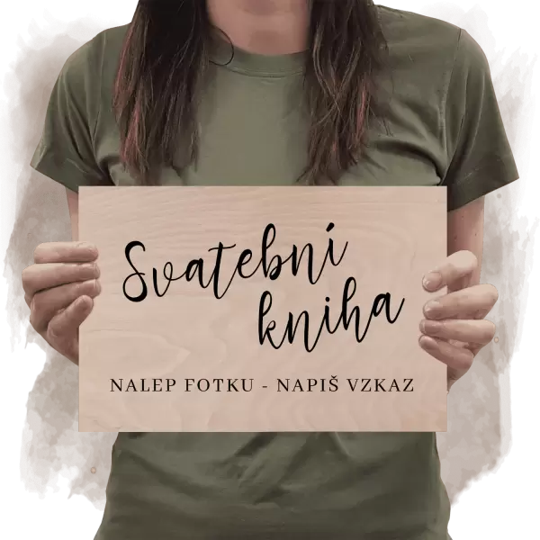 Překližková cedulka Svatební kniha