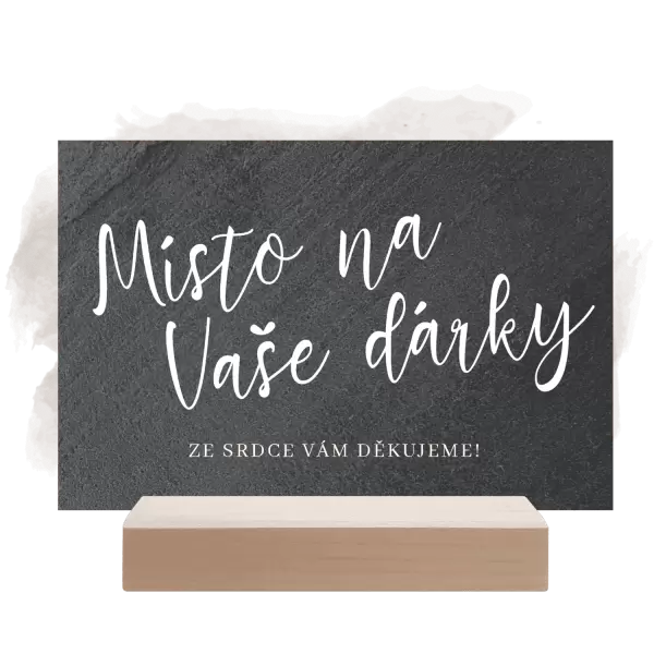 Kamenná cedulka Místo na Vaše dárky