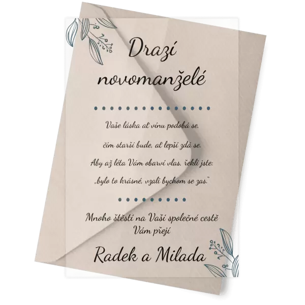 Plexi blahopřání BEJA