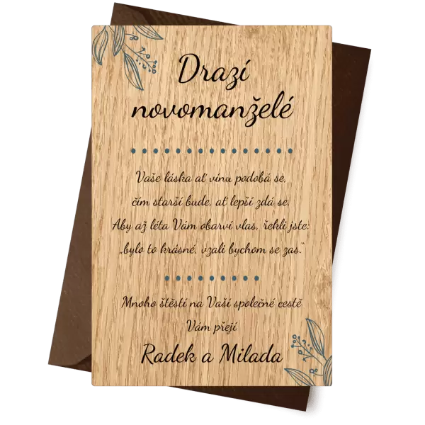 Dřevěné blahopřání BEJA