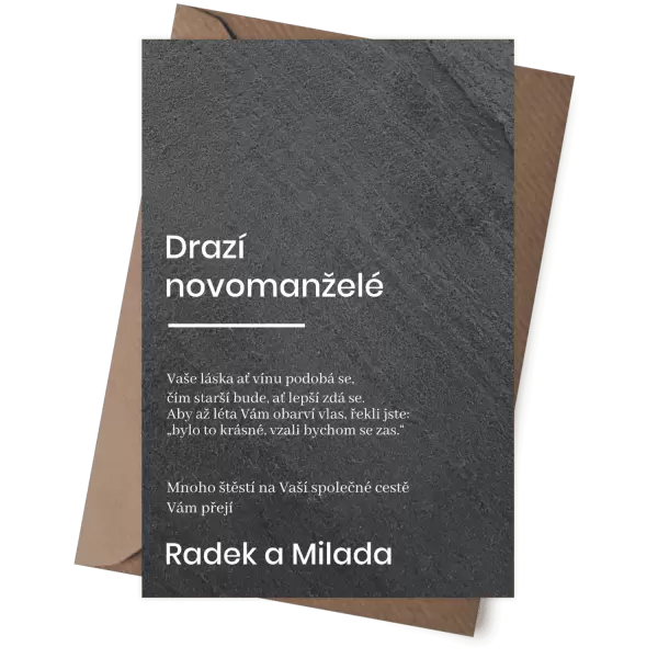 Kamenné blahopřání CINA