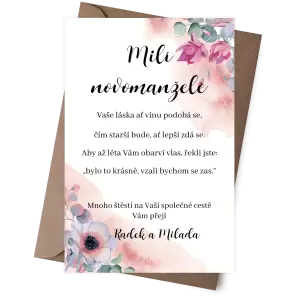 Papírové blahopřání BARBORA