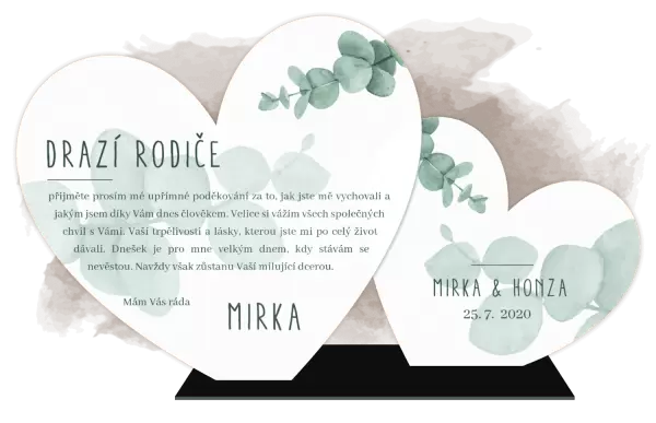 Poděkování rodičům EUKALYPTUS