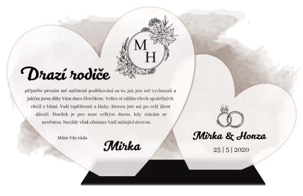 Poděkování rodičům PRSTENY