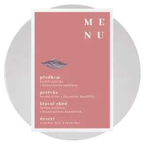 Papírové svatební menu MILADA