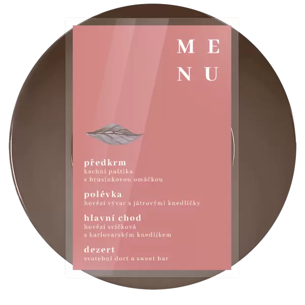 Plexi svatební menu MILADA