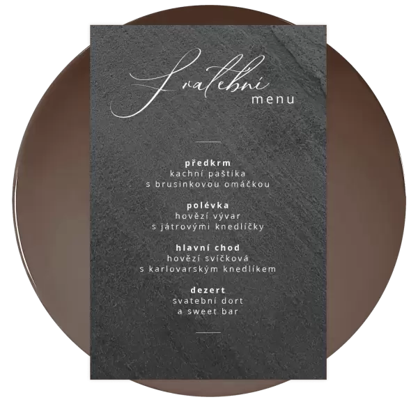Kamenné svatební menu MOLY