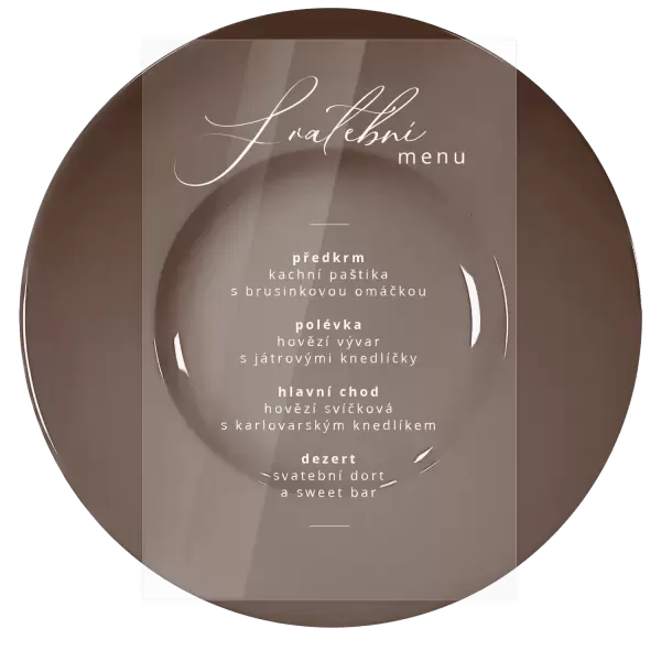 Plexi svatební menu MOLY