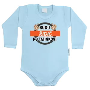 Dětské body s dlouhým rukávem Budu řidič po tatínkovi
