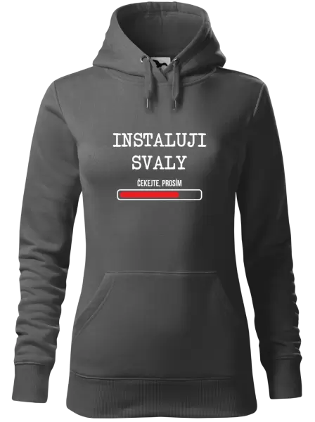 Dámská mikina Instaluji svaly, čekejte prosím