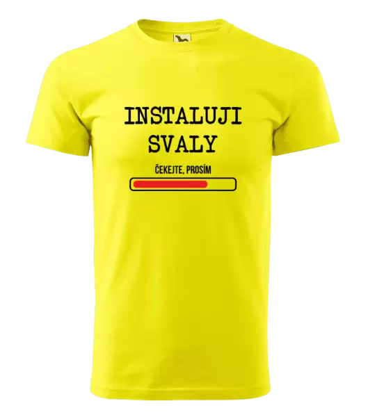 Pánské tričko Instaluji svaly, čekejte prosím