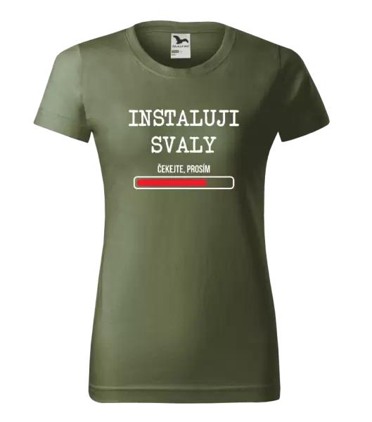 Dámské tričko Instaluji svaly, čekejte prosím
