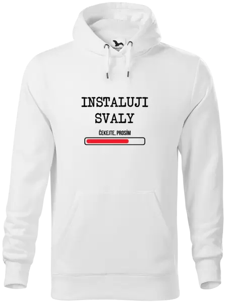 Pánská mikina Instaluji svaly, čekejte prosím