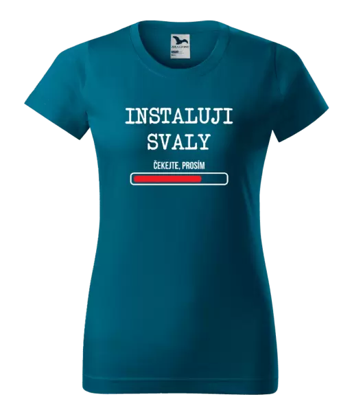 Dámské tričko Instaluji svaly, čekejte prosím