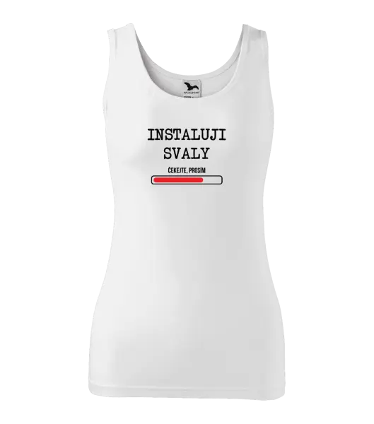 Dámské tílko Instaluji svaly, čekejte prosím