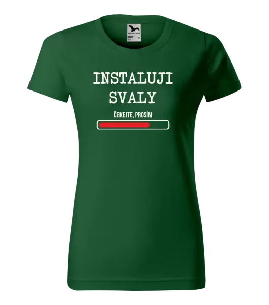 Dámské tričko Instaluji svaly, čekejte prosím