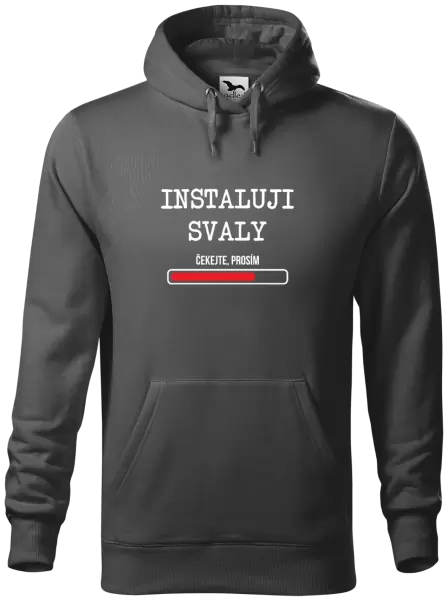Pánská mikina Instaluji svaly, čekejte prosím