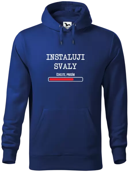Pánská mikina Instaluji svaly, čekejte prosím