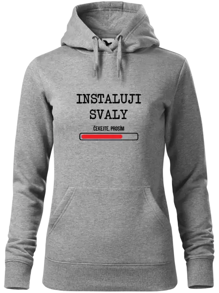 Dámská mikina Instaluji svaly, čekejte prosím