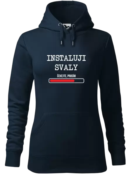 Dámská mikina Instaluji svaly, čekejte prosím