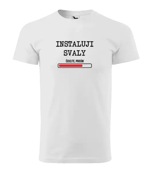 Pánské tričko Instaluji svaly, čekejte prosím