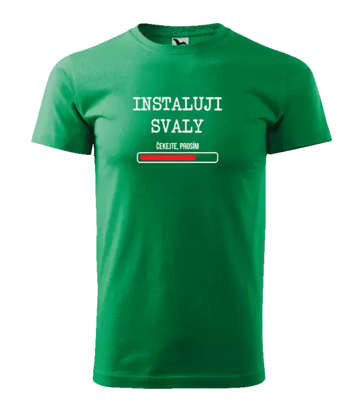 Pánské tričko Instaluji svaly, čekejte prosím