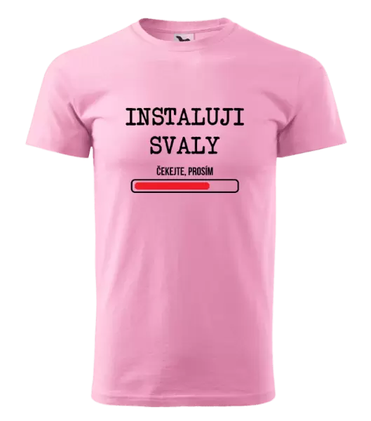 Pánské tričko Instaluji svaly, čekejte prosím
