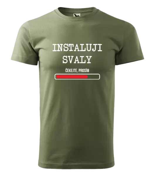 Pánské tričko Instaluji svaly, čekejte prosím