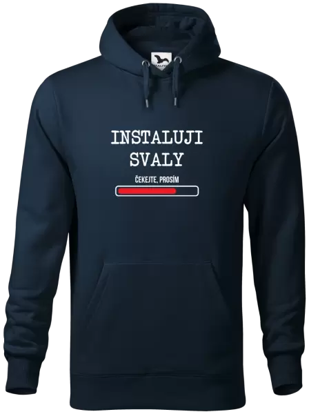 Pánská mikina Instaluji svaly, čekejte prosím