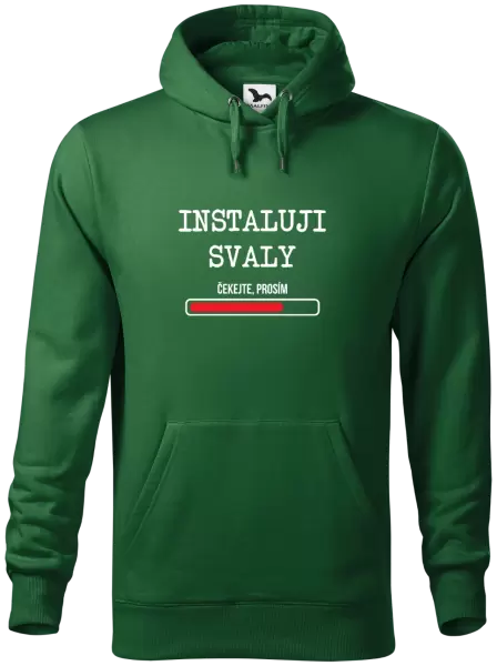 Pánská mikina Instaluji svaly, čekejte prosím