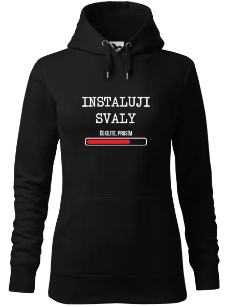 Dámská mikina Instaluji svaly, čekejte prosím
