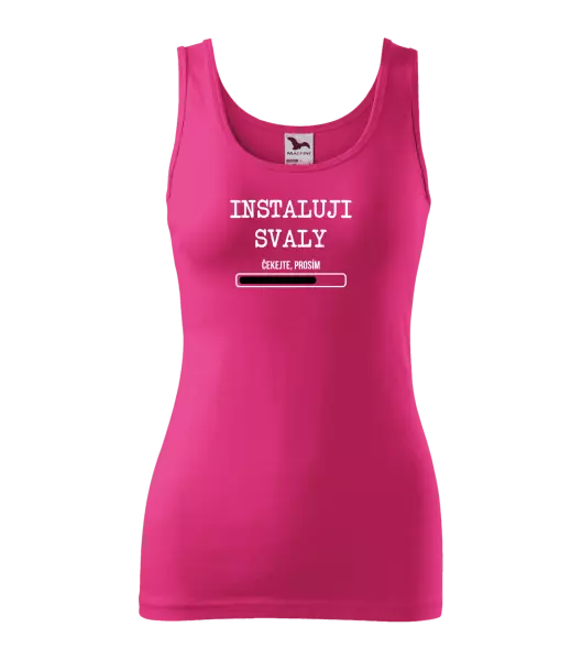 Dámské tílko Instaluji svaly, čekejte prosím