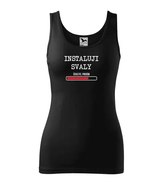 Dámské tílko Instaluji svaly, čekejte prosím