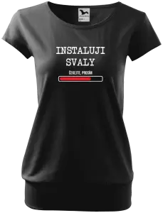Dámské tričko Instaluji svaly, čekejte prosím