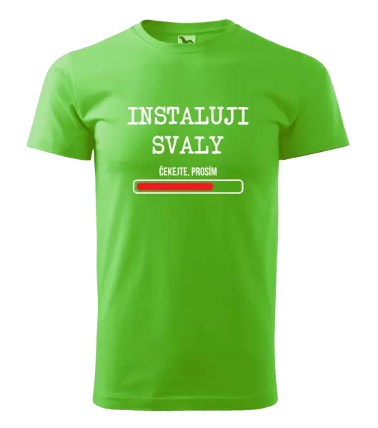 Pánské tričko Instaluji svaly, čekejte prosím