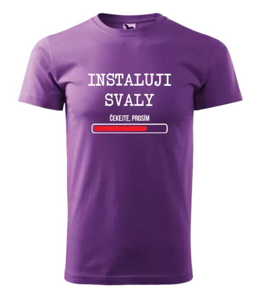 Pánské tričko Instaluji svaly, čekejte prosím