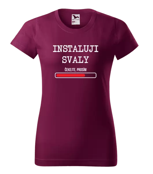 Dámské tričko Instaluji svaly, čekejte prosím