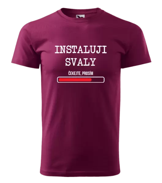 Pánské tričko Instaluji svaly, čekejte prosím