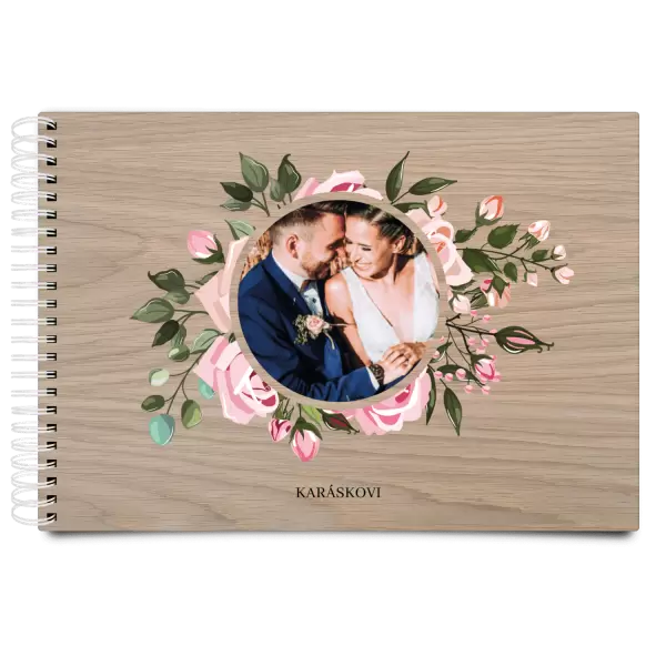 Dřevěné svatební album LENA