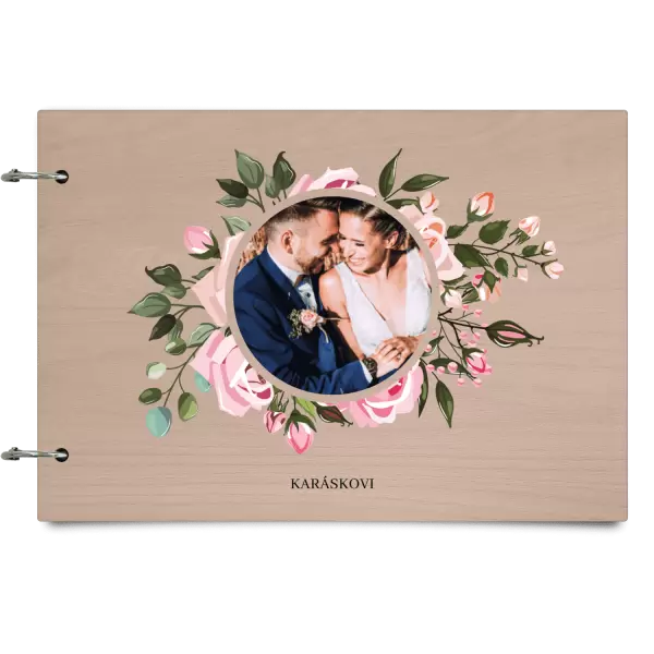 Dřevěné svatební album LENA